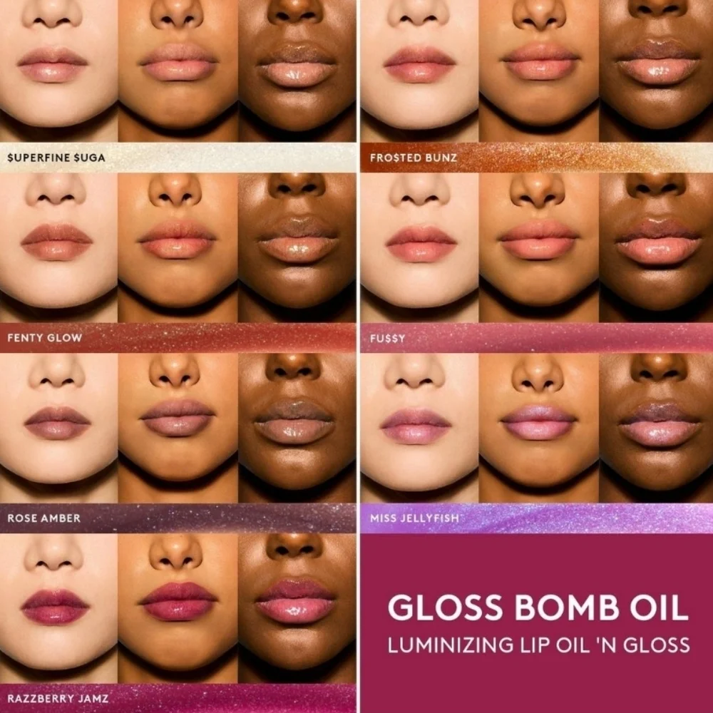 Fenty Beauty Gloss Bomb Oil Luminizing Lip Oil 'N Gloss: Rose Amber-03, .3oz NIB